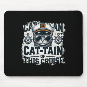 Captain Cat-tain Of Cruise Ship Sea Vacation Kitte Mouse Pad