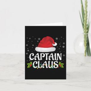 Captain Claus Christmas Lights Santa Pajama Family Card