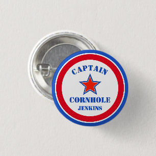 Captain Cornhole 3 Cm Round Badge