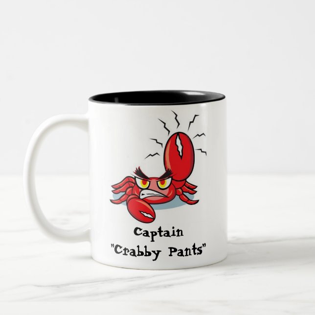 Captain Crabby Pants Two-Tone Coffee Mug (Left)