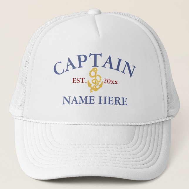 Captain - customisable trucker hat (Front)