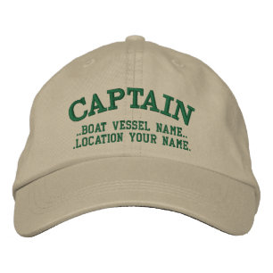 CAPTAIN customisable Your Boat Your Name Embroidered Hat