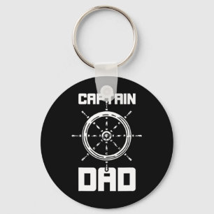 Captain Dad Boating Ship Boat Yacht Father Daddy P Key Ring