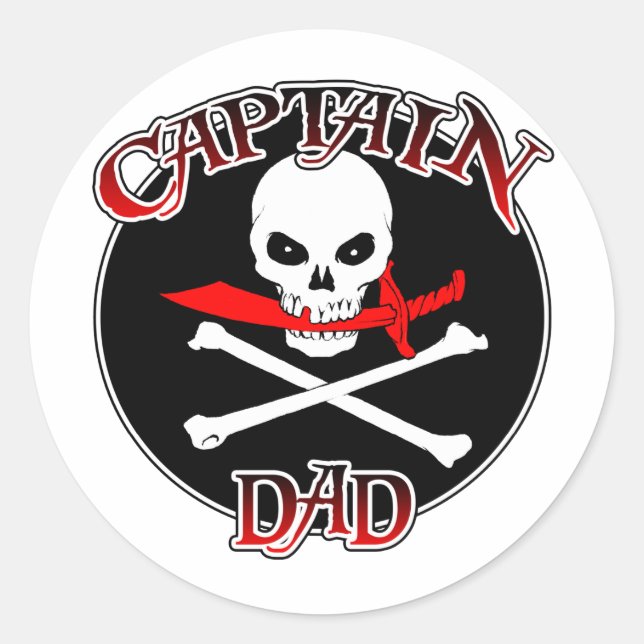 Captain Dad (Cutlass) Classic Round Sticker (Front)