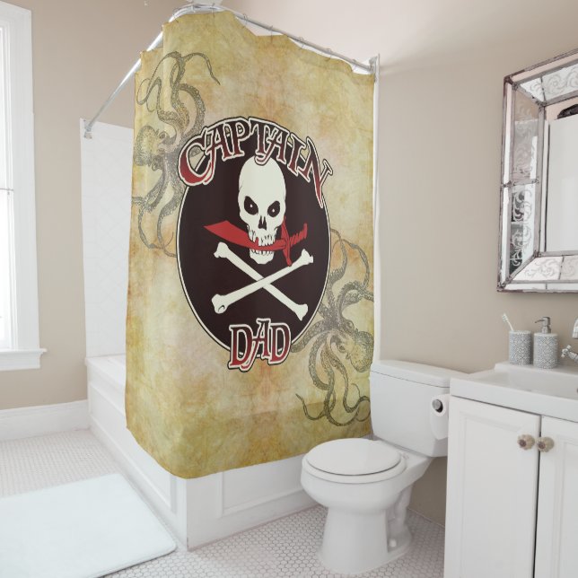 Captain Dad - Embraced by the Deep Shower Curtain (In Situ)