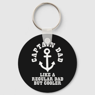 Captain Dad Like A Regular Dad But Cooler Boat Boa Key Ring