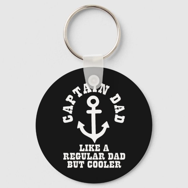Captain Dad Like A Regular Dad But Cooler Boat Boa Key Ring (Front)