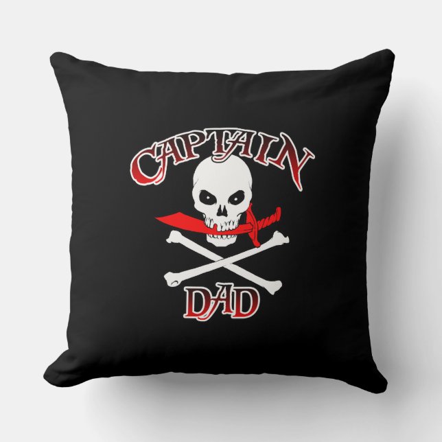 Captain Dad Throw Pillow (Front)