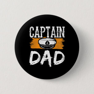 Captain Dad Yacht Boat Crew Ship Father Daddy Papa 6 Cm Round Badge