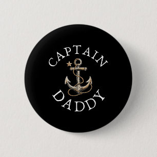 Captain Daddy Boat Sailing Boating Vintage Anchor 6 Cm Round Badge