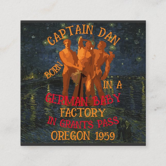 Captain Dan born German Baby Factory Grants Pass Enclosure Card (Front)
