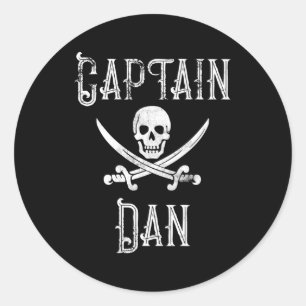 Captain Dan Personalised Pirate Py Classic Round Sticker