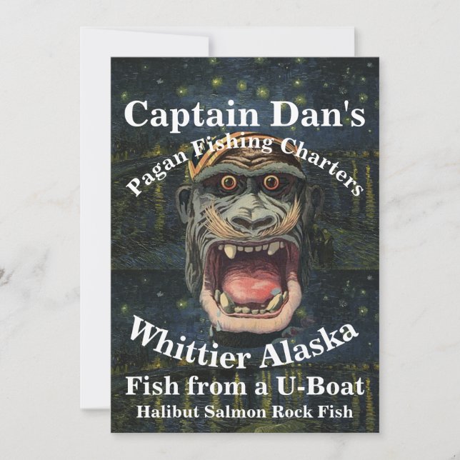 Captain Dan's Pagan Fishing Charters Whittier AK Invitation (Front)