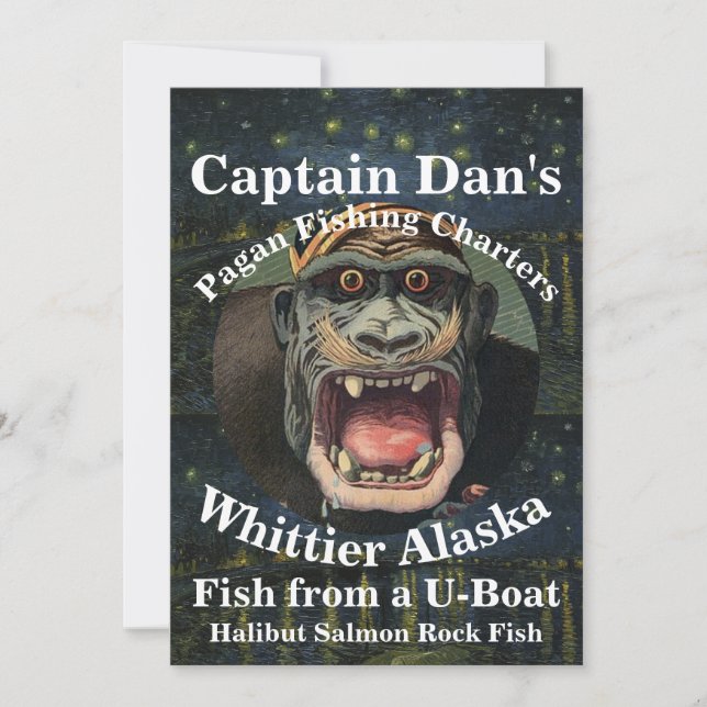Captain Dan's Pagan Fishing Charters Whittier AK Invitation (Front)