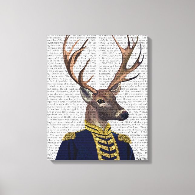 Captain Deer Canvas Print (Front)
