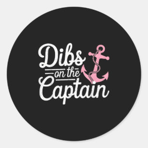 Captain Dibs Funny Sailing Nautical Boat Gift Classic Round Sticker