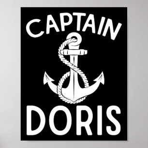 Captain Doris Anchor Boat Boating Yacht Ship Poster