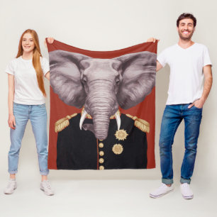 Captain Elephant Fleece Blanket