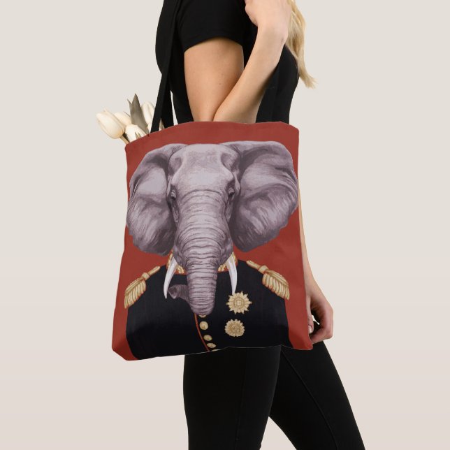 Captain Elephant Tote Bag (Close Up)