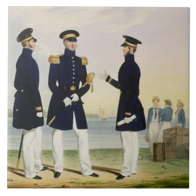 Captain, Flag Officer and Commander (Undress) plat Ceramic Tile (Front)