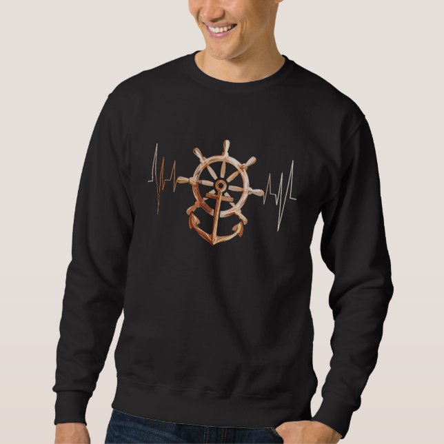 Captain  for sailors sailing with sailing boat anc sweatshirt (Front)