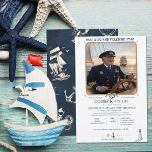 Captain Funeral Invitation Template