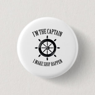 Captain Funny Boat Lover Dad Gift 3 Cm Round Badge