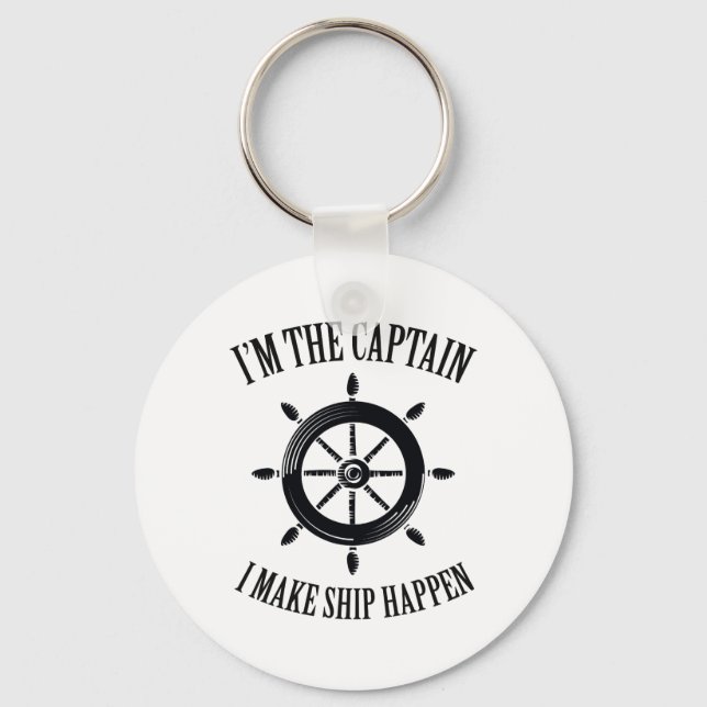 Captain Funny Boat Lover Dad Gift Key Ring (Front)