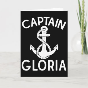 Captain Gloria Yacht Ship Boating Boat Anchor Card