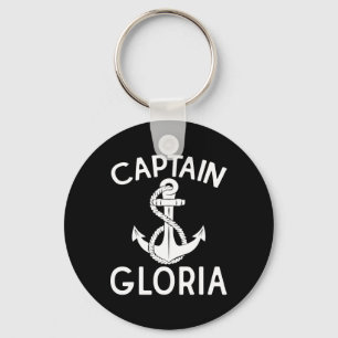 Captain Gloria Yacht Ship Boating Boat Anchor Key Ring