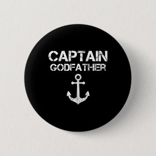 Captain Godfather Pontoon Lake Sailor Fishing Boat 6 Cm Round Badge