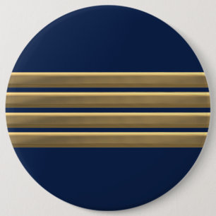 Captain gold stripes 6 cm round badge