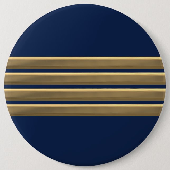 Captain gold stripes 6 cm round badge (Front)