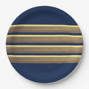 Captain gold stripes paper plate