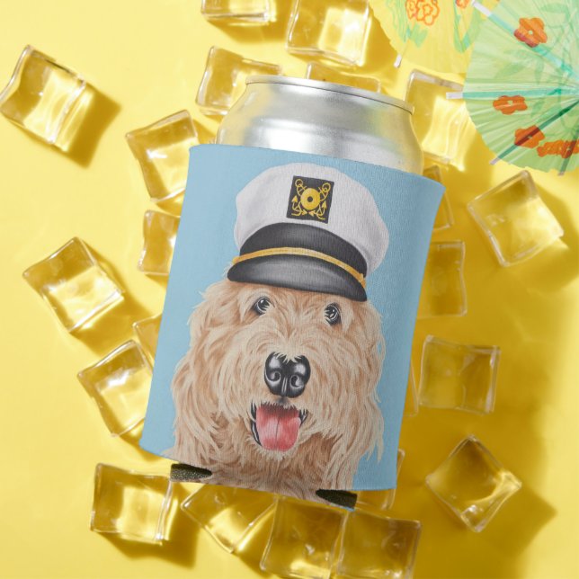 Captain Goldendoodle Can Cooler (In Situ Summer)