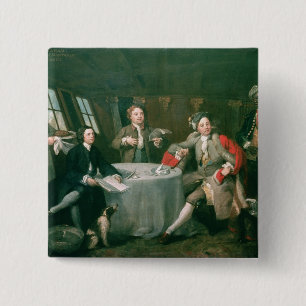 Captain Graham in his Cabin 15 Cm Square Badge