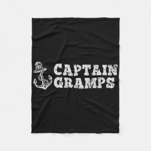 Captain Gramps Sailing Boating Vintage Boat Anchor Fleece Blanket