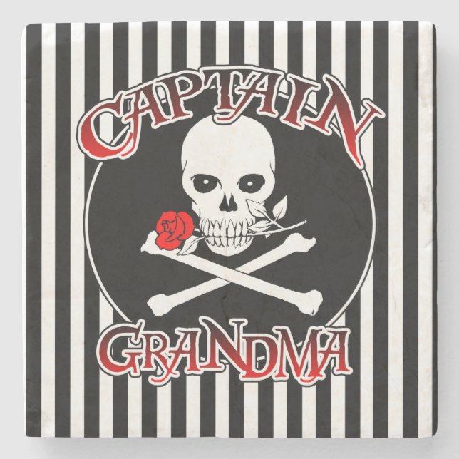 Captain Grandma Marble Stone Coaster (Front)