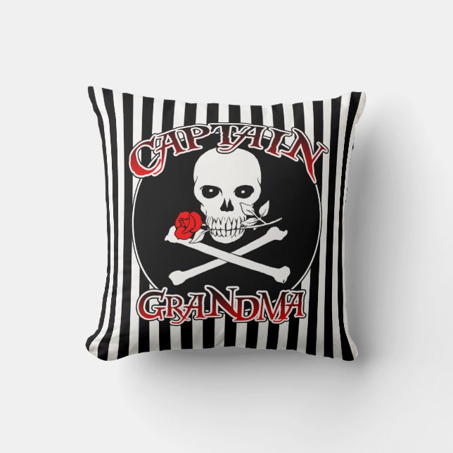 Captain Grandma Throw Pillow (Front)