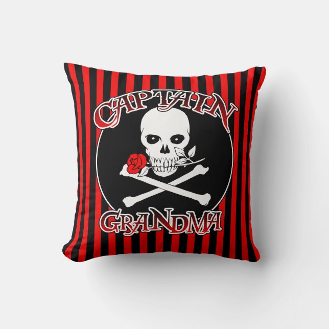 Captain Grandma Throw Pillow (Front)