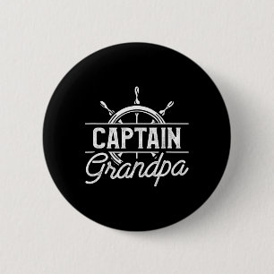 Captain Grandpa Funny Boating Sailing Quote For Gr 6 Cm Round Badge