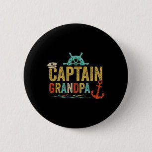Captain Grandpa Pontoon Lake Sailor Fishing Boatin 6 Cm Round Badge