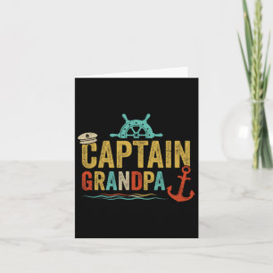 Captain Grandpa Pontoon Lake Sailor Fishing Boatin Card
