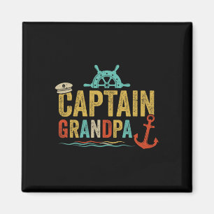 Captain Grandpa Pontoon Lake Sailor Fishing Boatin Magnet