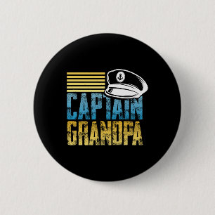 Captain Grandpa - Sailing Captain Hat - Boat Lover 6 Cm Round Badge