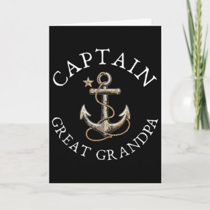 Captain Great Grandpa Boat Sailing Boating Vintage Card
