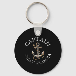 Captain Great Grandpa Boat Sailing Boating Vintage Key Ring