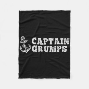 Captain Grumps Sailing Boating Vintage Boat Anchor Fleece Blanket