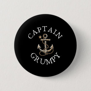 Captain Grumpy Boat Sailing Boating Vintage Anchor 6 Cm Round Badge