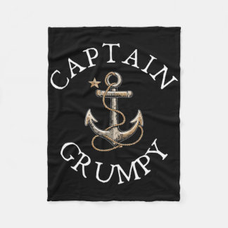 Captain Grumpy Boat Sailing Boating Vintage Anchor Fleece Blanket